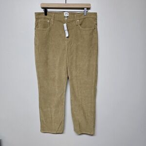 J Crew Vintage‎ Slim Straight Corduroy Pants Women's 32P AC335 Brown Tan